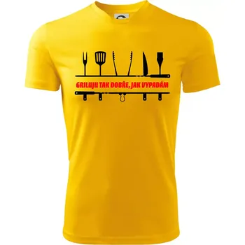 Chlapecké tričko Griluju tak dobře, jak vypadám - Dětské triko sportovní (dresovina) - 134 cm/8 let ( Žlutá )