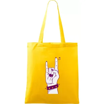 Rocková ruka dámská - Taška bavlněná - 42 x 38 cm ( Žlutá )