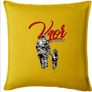 Polštář Hasič vzor pro mého syna - Polštář 50x50 - 50x50 - Pouze potah ( Žlutá )