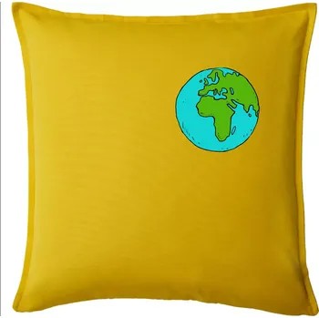 Polštář Planeta na prsu - Afrika a Evropa - Polštář 50x50 - 50x50 - Pouze potah ( Žlutá )