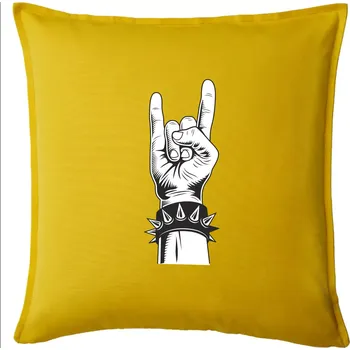 Polštář Rock ruka s náramkem - Polštář 50x50 - 50x50 - Pouze potah ( Žlutá )
