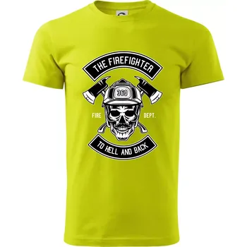 Lebka hasič do pekla a zpátky - Klasické pánské triko vyšší gramáže - XS ( Limetková )