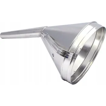 Kanystr Aqbau kovový šikmý trychtýř o průměru 23 cm měděné sítko pozink plechu