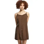 Mini šaty z viskózy s knoflíky po celé délce Urban Classics Barva: Hnědá, Velikost: 3XL