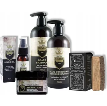 Péče o vousy BY MY BEARD MEGA SADA NA VOUSY + KARTÁČ