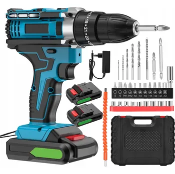 AKU VRTAČKA AKUMULÁTOROVÝ AKU ŠROUBOVÁK 2xAKU NÁSTAVCE BITY LED KUFR