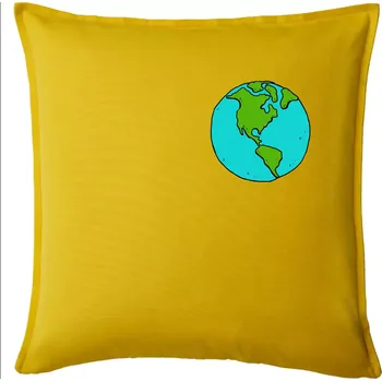 Polštář Planeta na prsu - Amerika - Polštář 50x50 - 50x50 - Pouze potah ( Žlutá )