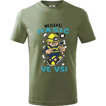 Dětská móda Nejlepší hasič ve vsi - Tričko dětské bavlněné - 134 cm/8 let ( Khaki )