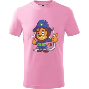 Chlapecké tričko Hasič lvíček - Tričko dětské bavlněné - 122 cm/6 let ( Růžová )