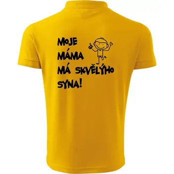 Pánská košile Moje máma má skvělýho syna - Polokošile pánská Pique Polo 203 - 5XL ( Žlutá )