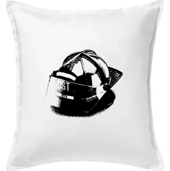 Polštář Hasičská helma Americká - Polštář 50x50 - 50x50 - Pouze potah ( Bílá )