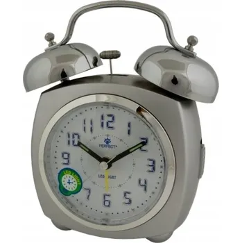 Budík Budík Perfect stříbrný, 11,3 cm