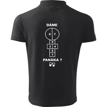 Pánská košile Dáme panáka? - Polokošile pánská Pique Polo 203 - 3XL ( Dřevěné uhlí )