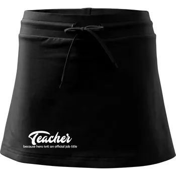 Dámská sukně Teacher title - Sportovní sukně - two in one - XL ( Černá )