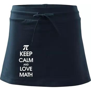 Dámská sukně Keep calm and love math - Sportovní sukně - two in one - XL ( Námořní modrá (velmi tmavá - téměř černá) )