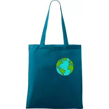 Planeta na prsu - Amerika a Afrika - Taška bavlněná - 42 x 38 cm ( Petrolejová )