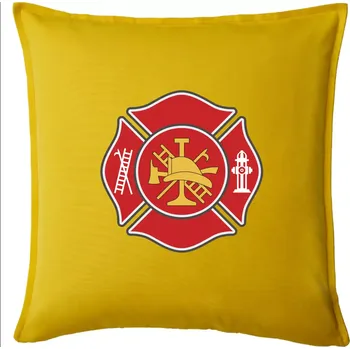 Polštář Fire department logo červené - Polštář 50x50 - 50x50 - Pouze potah ( Žlutá )