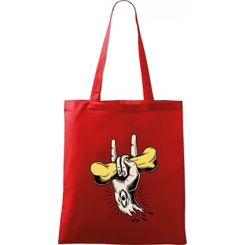Nákupní taška Rocková ruka kost a oko - Taška bavlněná - 42 x 38 cm ( Červená )