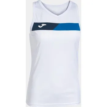 Dámské tričko Dámské tenisové tílko JOMA COURT SLEEVELESS SHIRT WHITE ROYAL NAVY Velikost: 14 (XS), Barva: WHITE