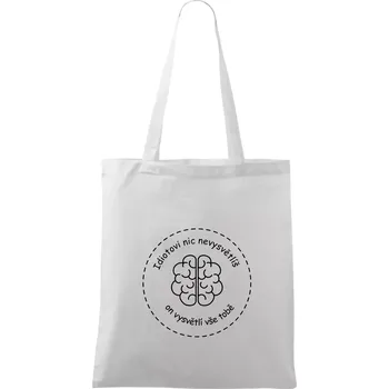 Nákupní taška Idiotovi nic nevysvětlíš, ale on vysvětlí vše tobě - Taška bavlněná - 42 x 38 cm ( Bílá )