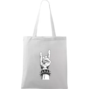 Rock ruka s náramkem - Taška bavlněná - 42 x 38 cm ( Bílá )