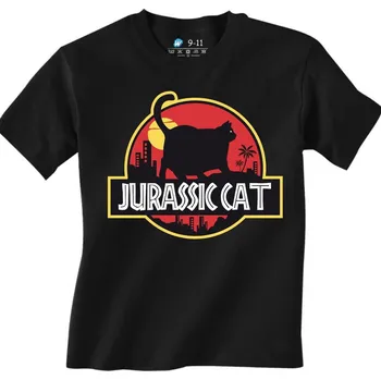 Chlapecké tričko Dětské tričko Jurská Kočka Jurassic Cat (Velikost: 5-6, Barva: Černá)