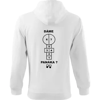 Pánská mikina Dáme panáka? - Mikina s kapucí na zip trendy zipper - XL ( Bílá )