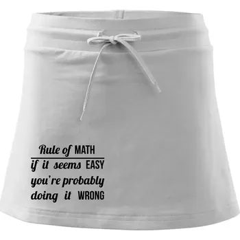 Dámská sukně Rule of math - Sportovní sukně - two in one - XS ( Bílá )