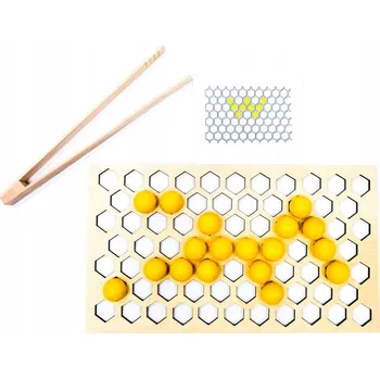 Dřevěná hračka Medová plástev, mapování, kuličky, motorika