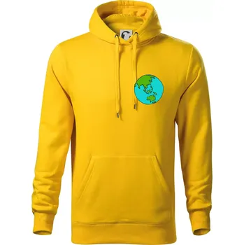 Pánská mikina Planeta na prsu - Austrálie - Mikina pánská Cape s kapucí - 2XL ( Žlutá )