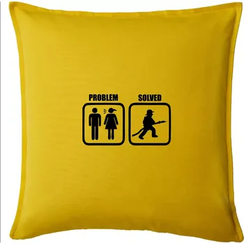 Polštář Problém hasič - Polštář 50x50 - 50x50 - Pouze potah ( Žlutá )