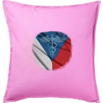 Polštář Hrdinové zdravotnictví - Česká vlajka (Pecka design) - Polštář 50x50 - 50x50 - Pouze potah ( Růžová )