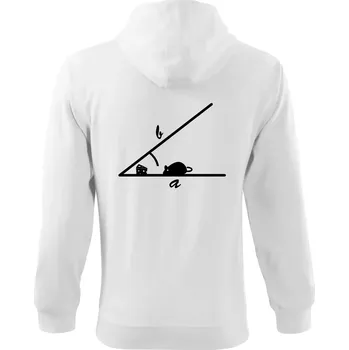 Pánská mikina Matematická myš - Mikina s kapucí na zip trendy zipper - S ( Bílá )