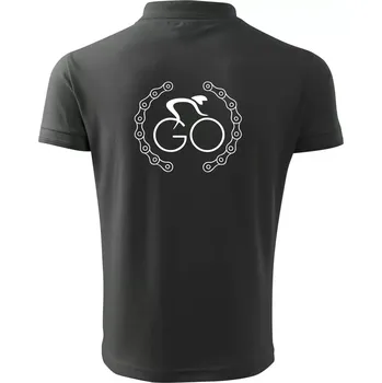 Pánská košile Logo cyklisty a řetěz - Polokošile pánská Pique Polo 203 - 5XL ( Tm. břidlice (šedozelená) )