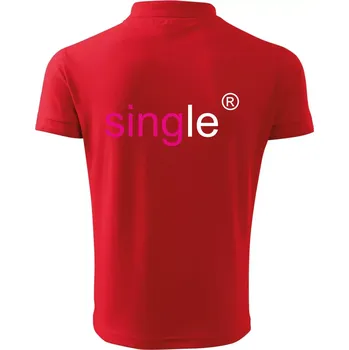Pánská košile Single nápis copyright - Polokošile pánská Pique Polo 203 - XL ( Červená )
