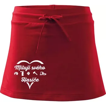 Dámská sukně Miluji svého hasiče - Sportovní sukně - two in one - XL ( Červená )