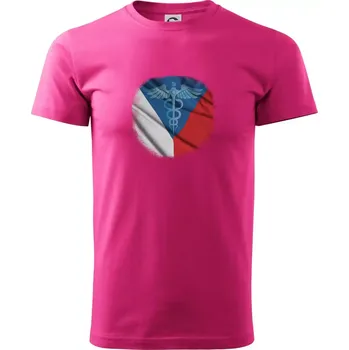 Pánská móda Hrdinové zdravotnictví - Česká vlajka (Pecka design) - Klasické pánské triko vyšší gramáže - L ( Purpurová )