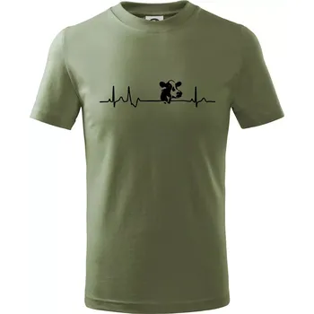 Chlapecké oblečení Kráva EKG - Tričko dětské bavlněné - 146 cm/10 let ( Khaki )