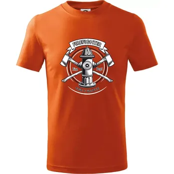 Chlapecké tričko Firefighter logo Fire and rescue - Tričko dětské bavlněné - 122 cm/6 let ( Oranžová )