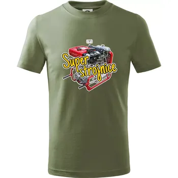 Super strojnice - Tričko dětské bavlněné - 158 cm/12 let ( Khaki )
