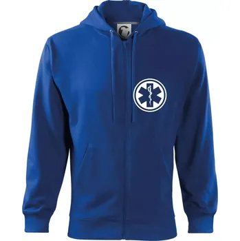 Pánská mikina Rescue logo samostatné kulaté - Mikina s kapucí na zip trendy zipper - M ( Královská modrá )