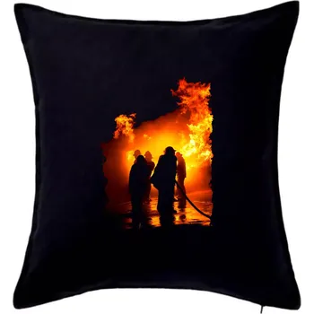 Polštář Hasiči při zásahu - Polštář 50x50 - 50x50 - Pouze potah ( Černá )