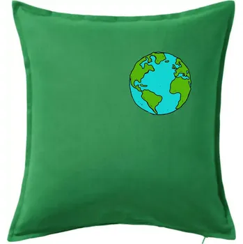 Polštář Planeta na prsu - Amerika a Afrika - Polštář 50x50 - 50x50 - Pouze potah ( Středně zelená )