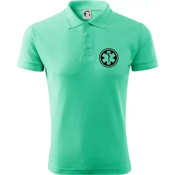 Pánská košile Rescue logo samostatné kulaté - Polokošile pánská Pique Polo 203 - 2XL ( Mátová )