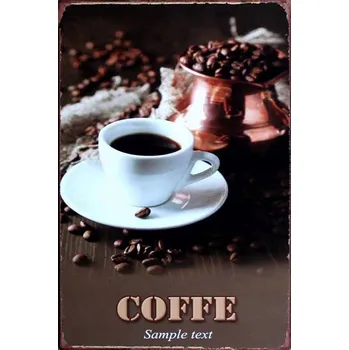 Obraz Plechová cedule Coffe