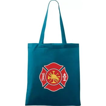 Nákupní taška Fire department logo červené - Taška bavlněná - 42 x 38 cm ( Petrolejová )