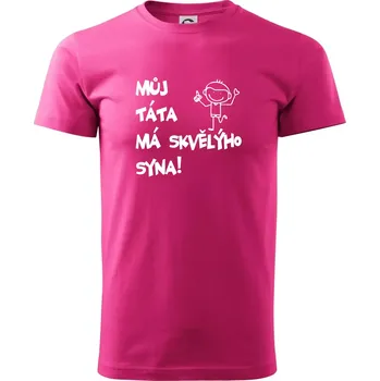 Pánské tričko Můj táta má skvělýho syna - Klasické pánské triko vyšší gramáže - M ( Purpurová )