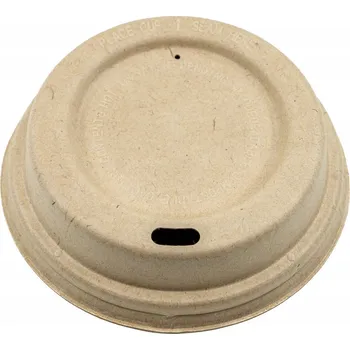 Jednorázové nádobí Víčko z cukrové třtiny PŘÍRODNÍ průměr 8cm 50 Ks