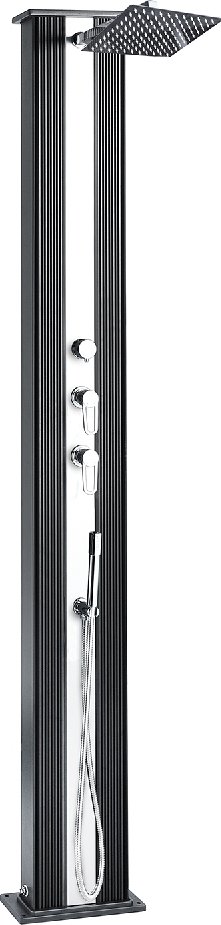 Solární sprcha s ruční sprchou DADA antracit/inox