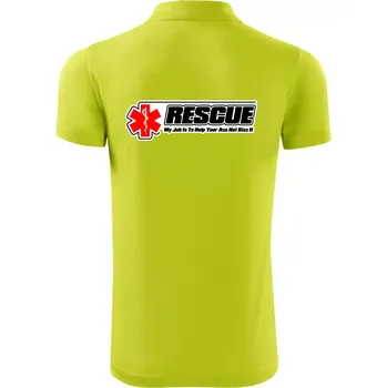Pánská košile Rescue My Job Is To Help Your Ass Not Kiss It - Polokošile Victory sportovní (dresovina) - 2XL ( Limetková )